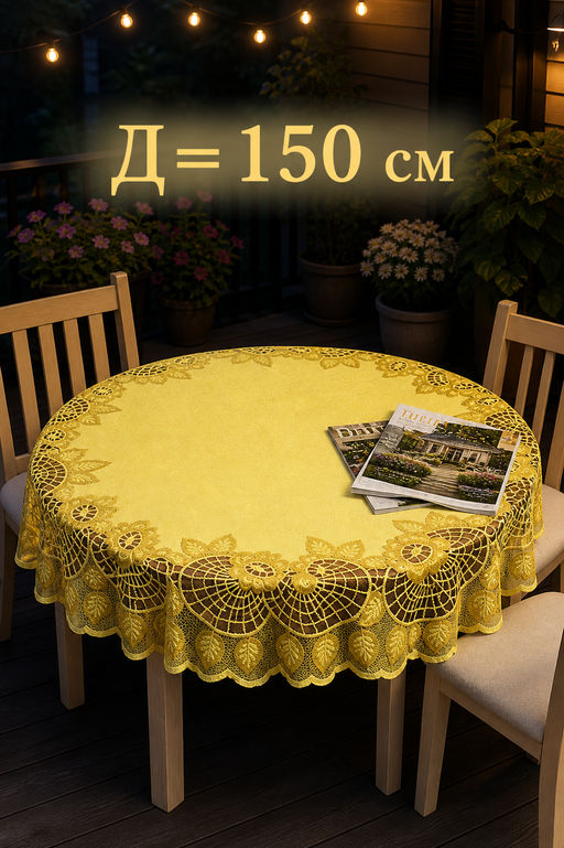 Скатерть арт. 38703/150, Д=150 см, круглая, цвет: светло-оливковый темно-оливковый - Firanka фото 3