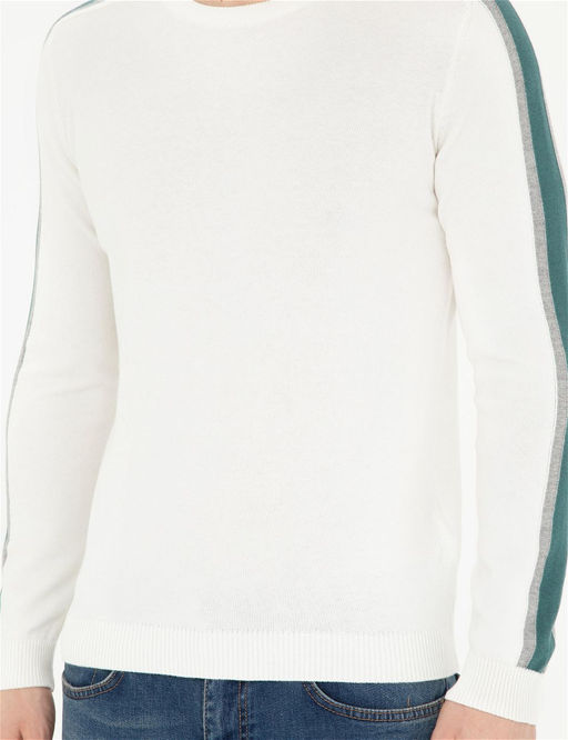 Ekru Slim Fit Bisiklet Yaka Triko Kazak - Pierre cardin фото 6
