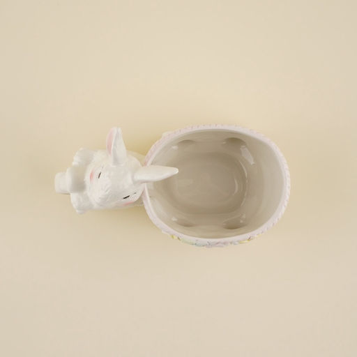 Конфетница SL Home «Пасхальные кролики», 21.5×10.5×15.5 см, доломит, белая