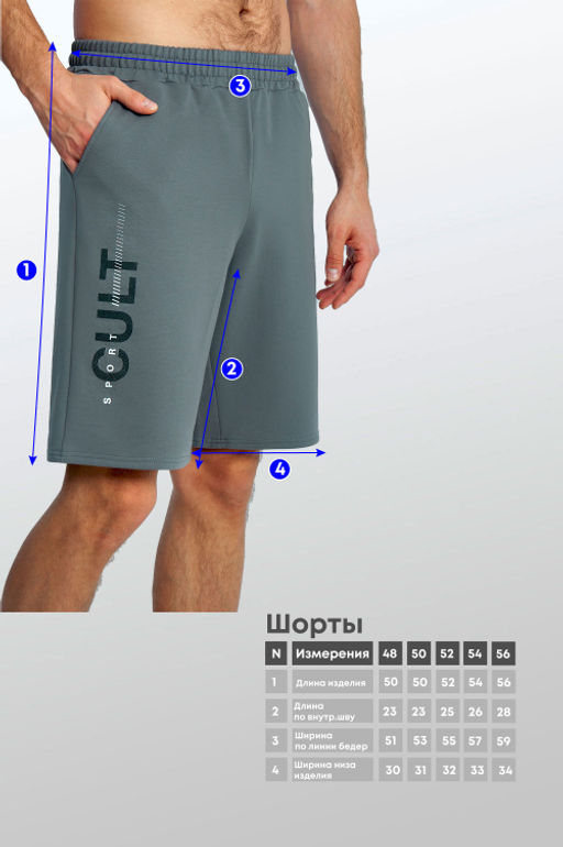 Арт. 63504 Шорты мужские 48-56 (5 шт) Цвет:темно-серый - Идеал фото 6