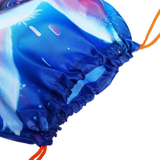 Мешок для обуви 420 х 340 мм, Calligrata МСО-5С, (мягкий полиэстер, плотность 210D), Пушистый дружок заяц  фото 4