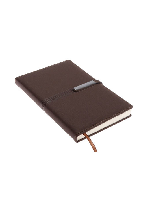 Ежедневник недатированный А5, с хлястиком, 112 листов, в линейку, пвх, коричневый - Simaland фото 2