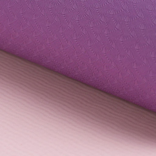 Коврик для йоги и фитнеса спортивный гимнастический двухслойный TPE 6мм. 183х61х0,6 цвет: розовый / YM2-TPE-6P / уп 12/ - Галеонтрейд фото 2