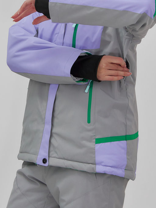 Гоннолыжная куртка женская зимняя сиреневого цвета 709Sn - Chunmai фото 5