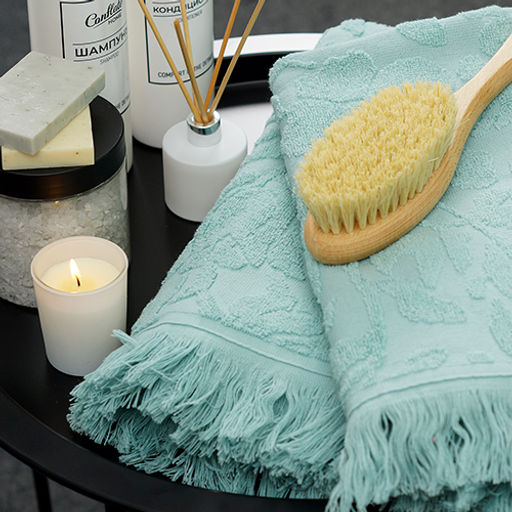 Набор махровых полотенец VERSAL 2 шт. (50х90 - 1 шт., 70х140 - 1шт.), 100% хлопок, 450 гр./кв.м. Сирень - Традиция фото 18