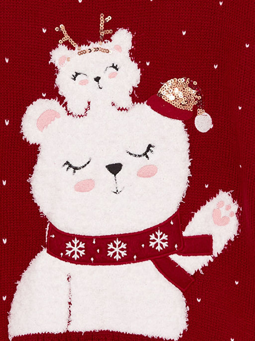 Bisiklet Yaka Nak??l? Uzun Kollu K?z ?ocuk Triko Kazak - Waikiki фото 2