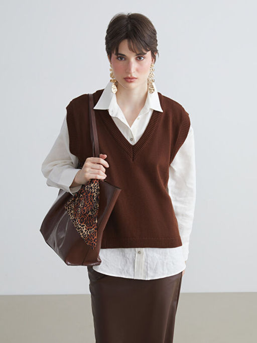 V Yaka Kad?n Triko S?veter