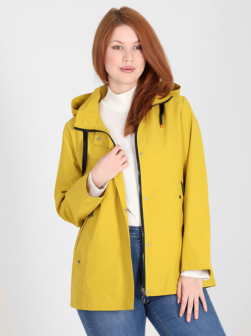 Ветровка горчичная больших размеров женская - Almond фото 6