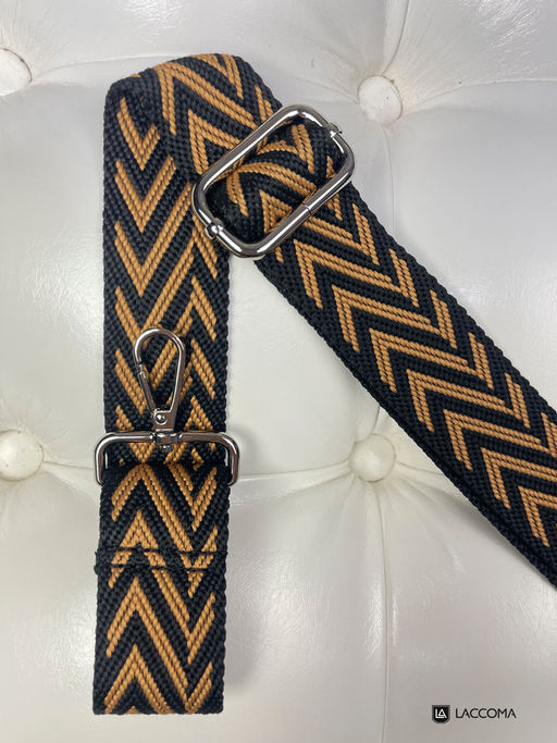 LACCOMA ремень 1000-елка-3,8-черный/коричневый полиэстр