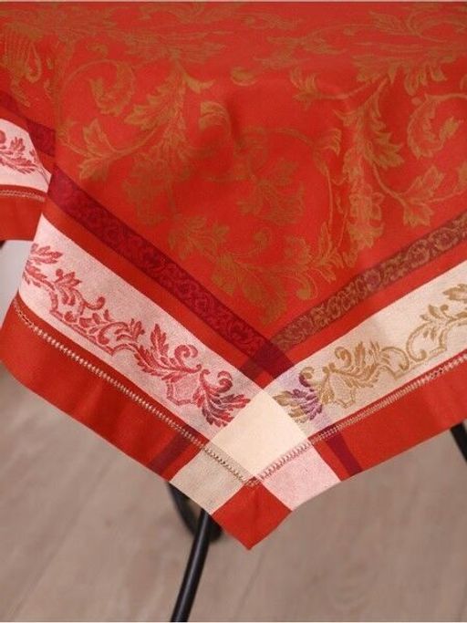 Скатерть Премиум Волга-терракот 84*84 см. п/лен - Лен поволжья фото 2