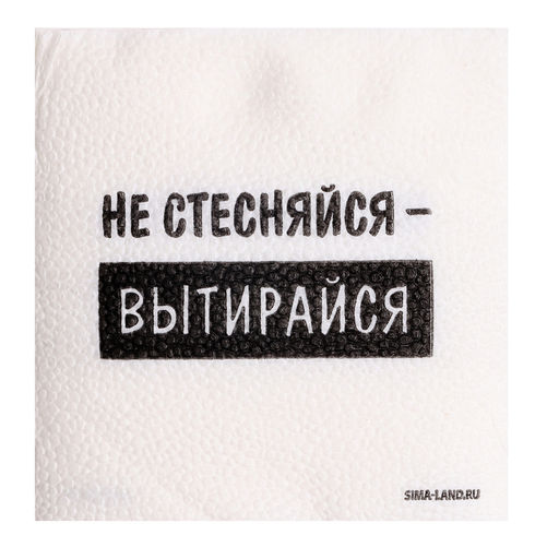 Цена за 2 шт. Салфетки бумажные однослойные «Не стесняйся-вытирайся», 24×24 см, набор 20 шт.