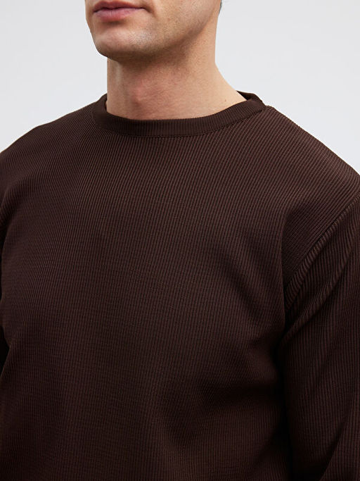 Bisiklet Yaka Fitilli Erkek Triko Kazak