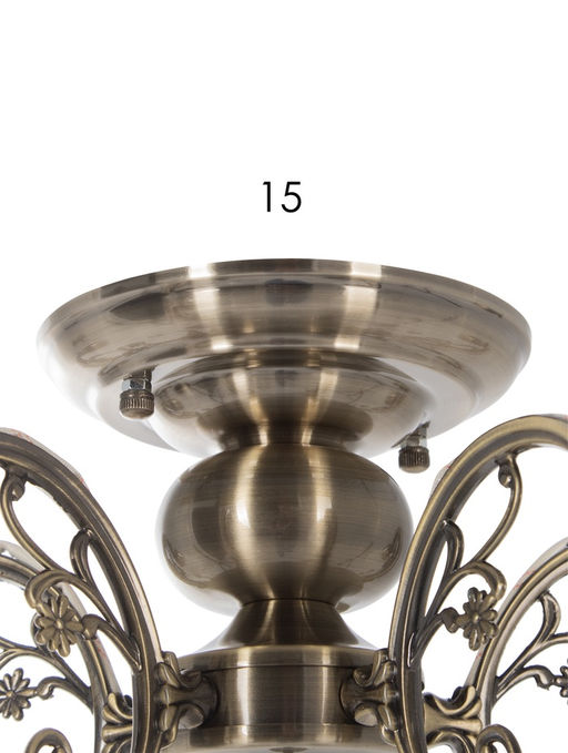 Люстра ЭкономСвет 4671/5AB, 5×40 Вт, E27, 55×55×33 см, бронзовая