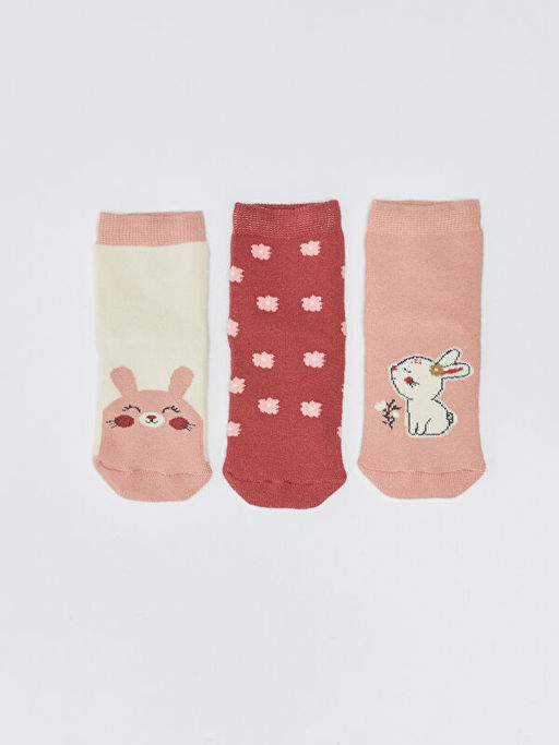 Desenli K?z Bebek Havlu Soket ?orap 3l? - Waikiki фото 3