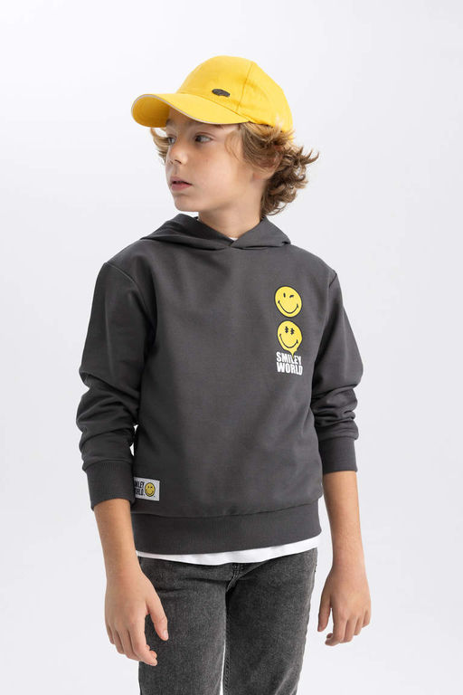 Толстовка с капюшоном SmileyWorld для мальчиков - Defacto фото 4