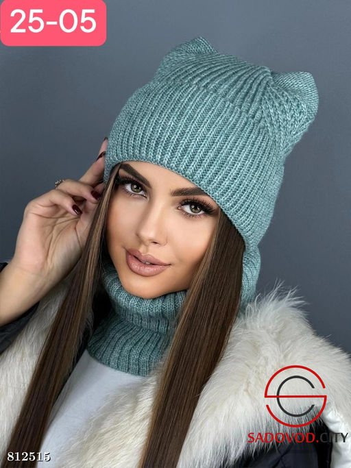 Комплект шапка и снуд для женщин