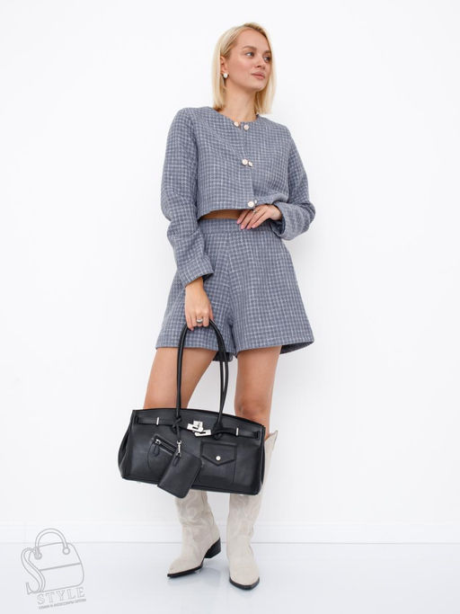 Сумка женская кожаная 6136Q black Polina&Eiterou