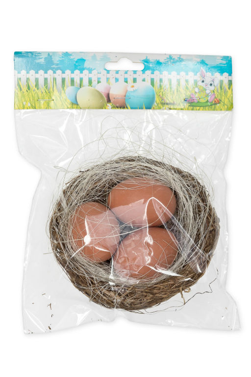 Пасхальный декор "Яйца в гнезде" 11,5 см (1 шт) SF-7863, №2, в ассортименте
