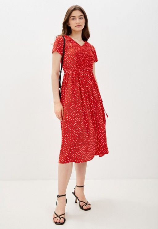 Платье-миди в мелкий горошек - Incity фото 2
