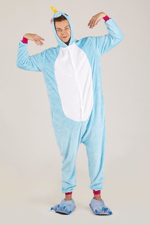 Пижама кигуруми голубой Единорог