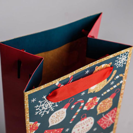 Пакет подарочный новогодний под бутылку «Счастья в Новом году», 13×35×10 см