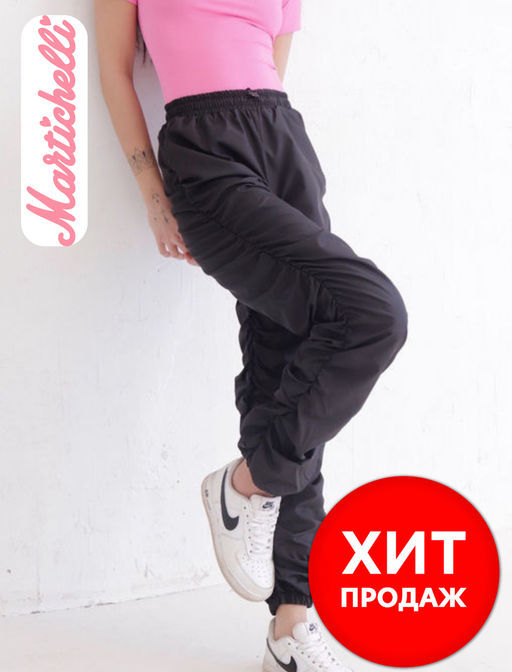 11571 Брюки-джоггеры чёрные - Martichelli фото 23