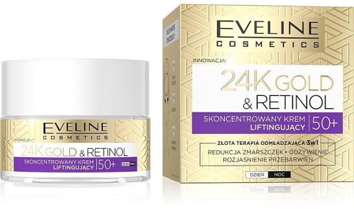 Eveline "24K Gold&Retinol" 50+ Концентрированный лифтинг-крем день/ночь (50мл).30