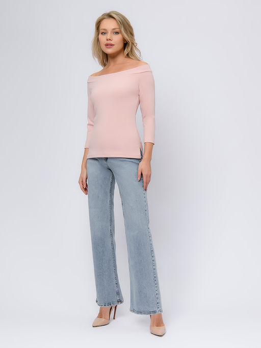 УЦЕНКА. Топ розового цвета с открытыми плечами и разрезами по бокам - 1001dress фото 2