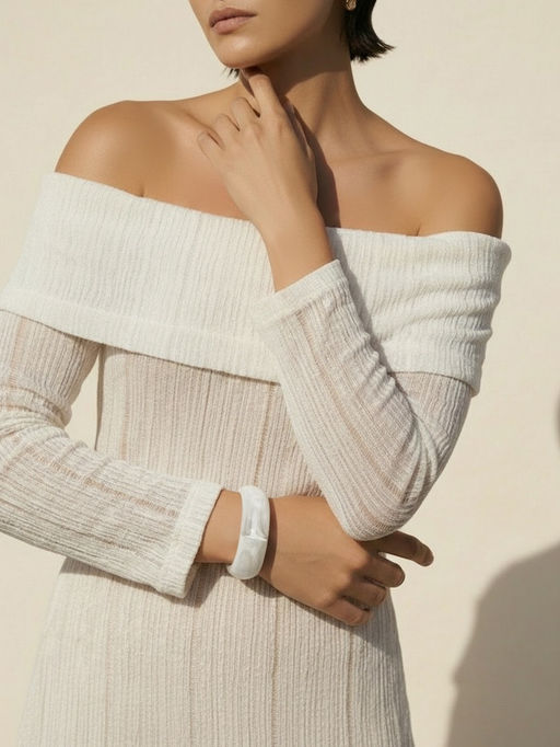 Браслет манжет акрил "Тренд", цвет белый