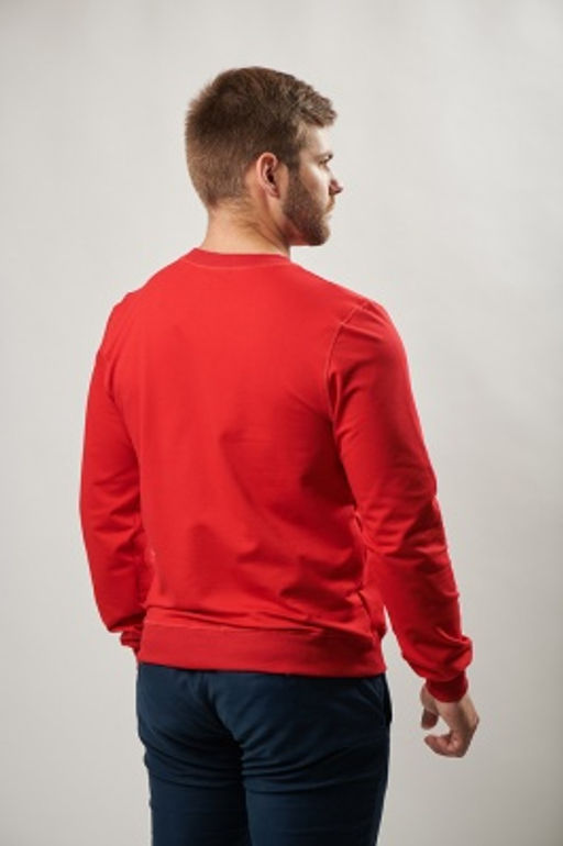 Футер 2-х ниточный Толстовка лонгслив джемпер: Красный - Relay фото 2