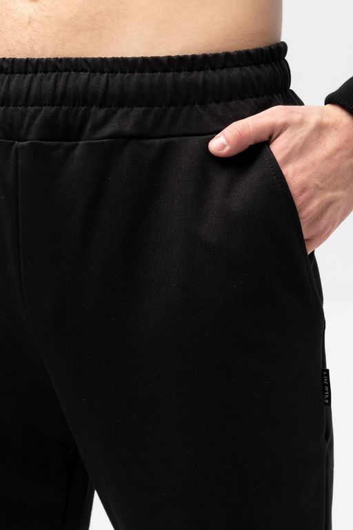 Брюки из хлопкового футера 418M3-31 черный - Solo mio фото 5