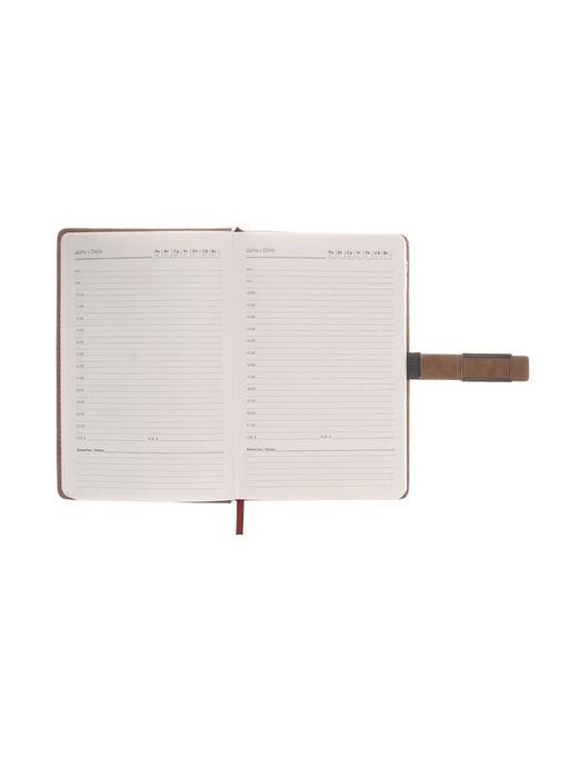 Ежедневник недатированный формат А5, с хлястиком, 112 листов, линия, пвх, коричневый - Simaland фото 9