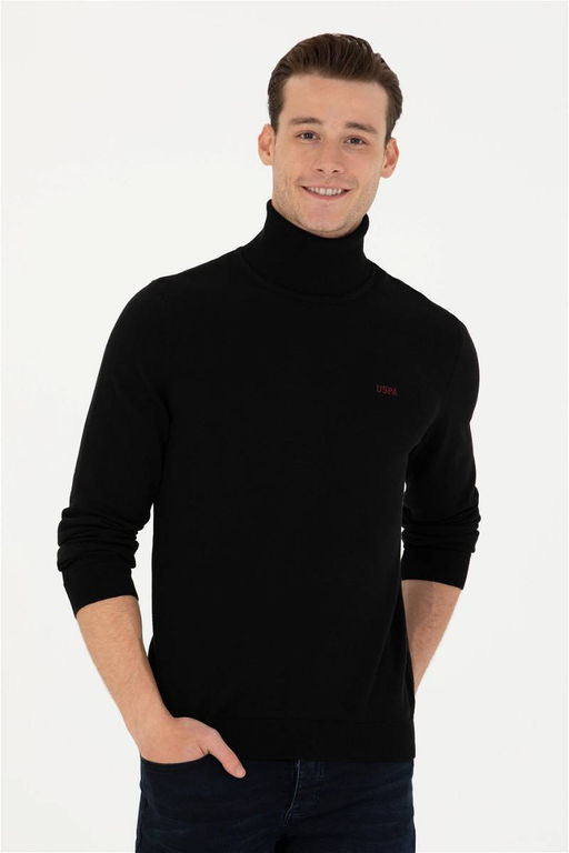 U. S. Polo Assn Мужской черный базовый свитер - U.s. polo assn фото 8
