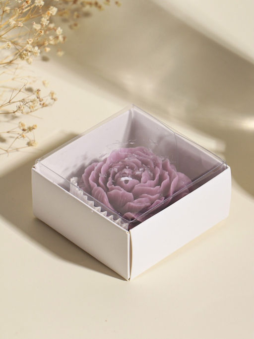 Свеча декоративная "Пион" фиолет d=7,5 см 8,2х8,2х4,4 см