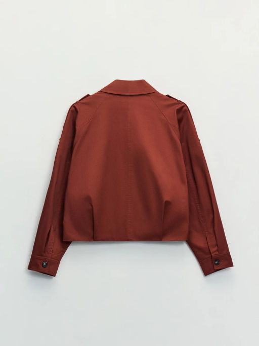 Хлопковая укороченная куртка с ремнем ZR2604102204-21 / Zarina  фото 8