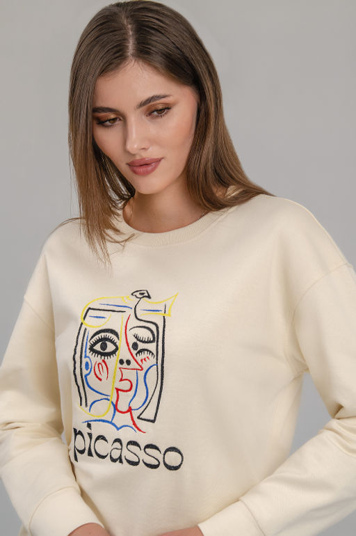 Арт.15111 Свитшот женский 44-52 (5 шт) Цвет:бежевый - Калинка фото 12