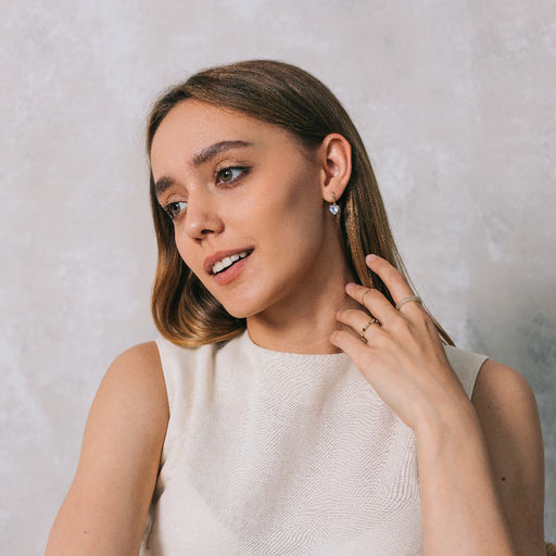 Серьги со стразами «Магия сердца», белые в золоте