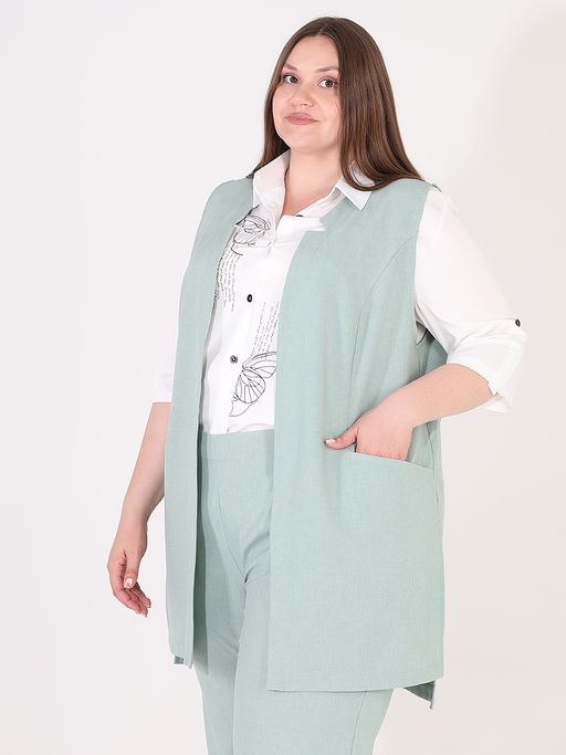 Летний жилет офисный женский больших размеров - Almond фото 5