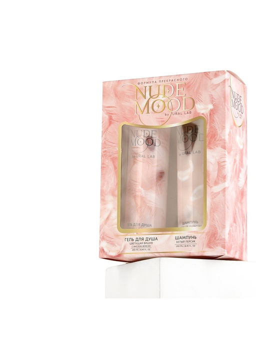 Подарочный набор NUDE MOOD, гель для душа и шампунь для волос, 2?250 мл, аромат персика и вишни, URAL LAB  фото 10