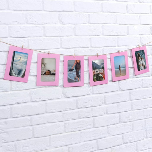 Гирлянда для фотографий с прищепками «Розовая», 6 шт.