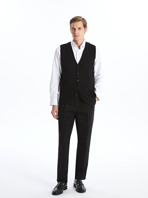 Standart Kal?p V Yaka Erkek Triko Yelek - Waikiki фото 4