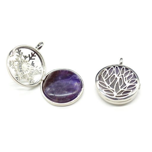 Кулон открывающийся Снежинка 25*25мм с бирюзой - Радуга камня фото 29