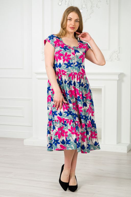 Платье женское из кулирки Шарлотта красные лилии - Амадэль фото 11