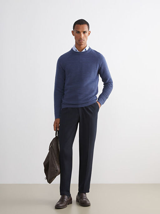 Bisiklet Yaka Erkek Triko Kazak