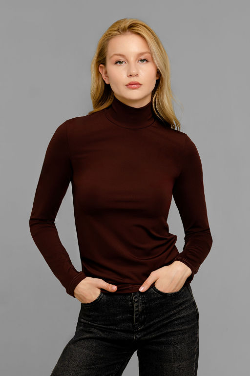 Арт.12803/2 Водолазка женская  42-50 (5 шт) Цвет:шоколад