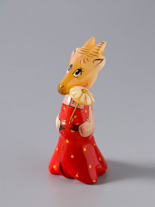 Сувенир «Коза с цветком», 8,5×3,5 см, селенит