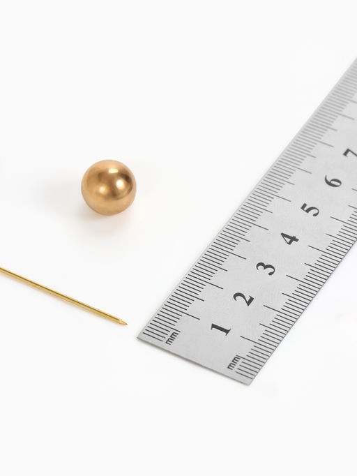 Основа Брошь-игла с шариком d=1.2 см (набор 5 шт.), L=7 см, площадка 1.5 см, цвет золото