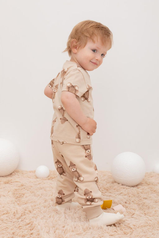 КР 400592/темно-бежевый,плюшевый мишка к410 брюки д/мал яс