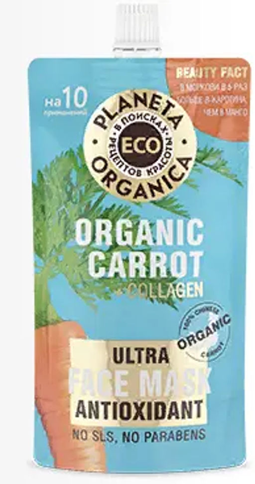 PO ECO Маска д/лица ORGANIC Carrot (Морковь), Антиоксидантная (100мл). 12 03.2027