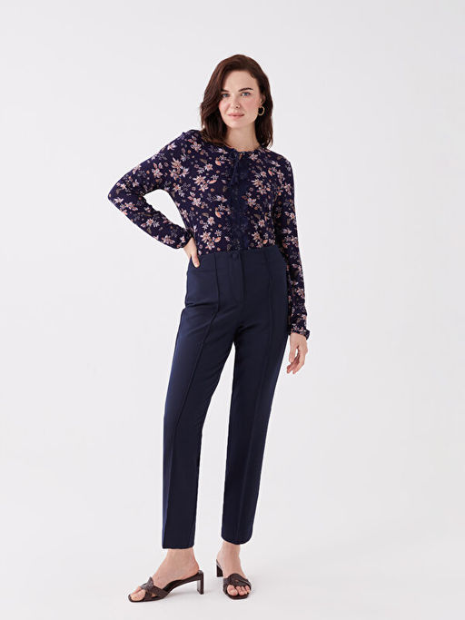 Kad?n Dar Fit D?z Pantolon